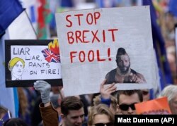 Марш в Лондоне 19 октября 2019 года. Фото: AP